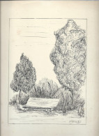 Delcampe - Art & Antiquités > Tableaux Le Banc Veritable Dessin Encre Original  De Bernard Le Beguec - Dessins