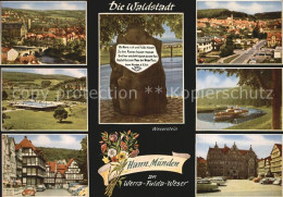 Delcampe - Hannoversch Muenden Weserstein Marktplatz Weser Schwimmbad - Hannoversch Münden