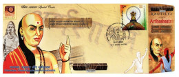 Delcampe - INDIA 2024 CHANAKYA CHANDRAGUPTA AND ARTHASHASTRA SPECIAL COVER ISSUED BY INDIA POST USED RARE - Briefe U. Dokumente