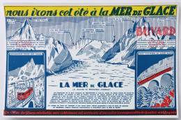 Delcampe - MER DE GLACE / MONTAGNE - Automotrice Sur Viaduc / Train Electrique En Pleine Rampe - Buvard Publicitaire - M