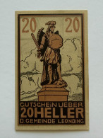 Delcampe - Austria Leonding 20 Heller Notgeld St Florian UNC - Autriche