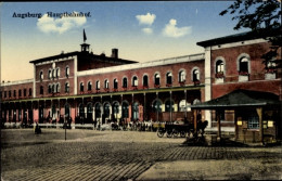 Delcampe - CPA Augsburg In Schwaben, Hauptbahnhof - Treinen