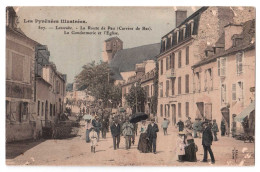 Delcampe - Lasseube - La Route De Pau - La Gendarmerie Et L'Eglise - édit. Royer 507 + Verso - Lasseube