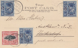 Delcampe - Tonga/Toga: 1900 Post Card Lifuka To New Zealand - Tonga (1970-...)