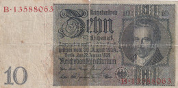 Delcampe - CRBX0979 BILLETE ALEMANIA 10 MARCOS 1924 MC - Autres & Non Classés