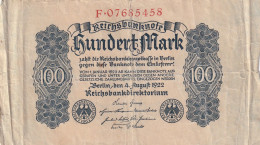 Delcampe - CRBX0985 BILLETE ALEMANIA 100 MARCOS 1922 MC - Autres & Non Classés