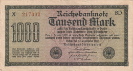 Delcampe - CRBX1005 BILLETE ALEMANIA 1000 MARCOS 1922 BC - Autres & Non Classés