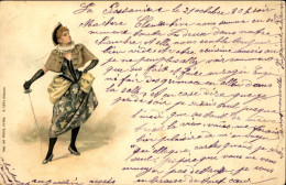 Delcampe - Fantaisie - Femme Escrimeuse à L'épée, Carte Illustrée Précurseur - A 9505 - Fencing