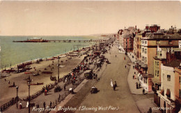 Delcampe - England Kings Road Brighton Show West Pier RPPC Postcard B685 - Brighton