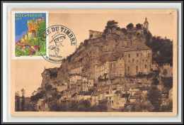 Delcampe - 56419 N°3492 Rocamadour Lot Le Roc Vu De La Vallée 2002 France Cad Lucky Luke Fete Du Timbre Carte Maximum Sur Cpa - 2000-2009