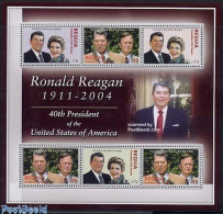 Delcampe - Saint Vincent & The Grenadines 2004 Bequia, Ronald Reagan 6v M/s (4 Diff Stamps In She, Mint NH, History - American Pr.. - St.Vincent & Grenadines