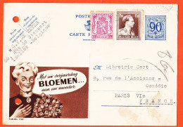 Delcampe - 28925 /  BRUXELLES 1952 Met Uw Verjaardag BLOEMEN Aan Uw Moeder De WEVER Rue STASSART Ixelles à Librairie CART PARIS - Sonstige & Ohne Zuordnung