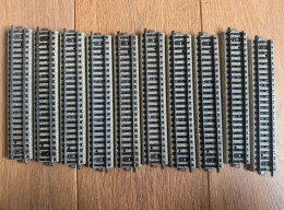 Delcampe - Märklin H0 Lot 10 Rails Droits 5106 Voie M Métal 180 Mm - Track