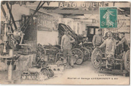 Delcampe - CPA Top Carte  EU (76) Intérieur De  L'Atelier Et Garage Lhermerout  Clément Bayard  Phaéton Automobiline - Kunsthandwerk