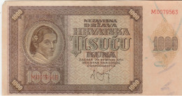 Delcampe - CROATIA  -  NDH  --  NEZAVISNA DRZAVA HRVATSKA  ---  LOT  5 X 1000 KUNA  --  26. SVIBNJA 1941 - Croatie