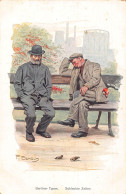 Delcampe - A145 Germany Berliner Typen Men Resting On Bench Signed F Bersch Postcard - Autres & Non Classés