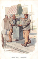 Delcampe - A145 Germany Berliner Typen Garbage Trucker Signed F Bersch Postcard - Autres & Non Classés