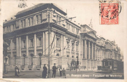 Delcampe - L127 Argentina 1921 Buenos Aires Facultad De Medicina Tram Vintage Postcard - Argentinien