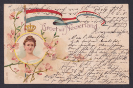 Delcampe - Vintage Postcard Netherlands Royal Family Queen Wilhelmina Greeting 1901 - Königshäuser