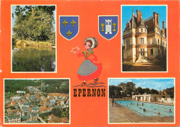Delcampe - 28 EPERNON MULTIVUES BLASON - Epernon