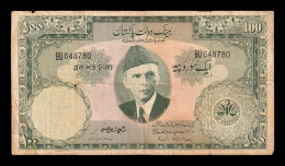 Delcampe - Pakistán 100 Rupees (1957-1967) Pick 18a(2) Bc F - Pakistan