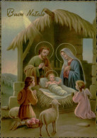 Delcampe - Italy Christmas - Buon Natale Holy Family With Shepherd Boy And Lamb - 1980s - Colour - Jesus