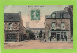 Delcampe - 22 COTES D'ARMOR - CALLAC Rue De L'Eglise, Toilée Couleur (voir Description) - Callac