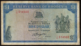 Delcampe - DWN - RHODESIA P.34a - 1 Dollar 1st March 1976 VG/F Serial Number L/85 514503 - Rhodésie