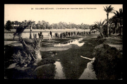 Delcampe - ALGERIE - SAHARA - COLOMB-BECHAR - L'ARTILLERIE EN MARCHE DANS LA PALMERAIE - Bechar (Colomb Béchar)