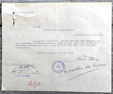 Delcampe - 1942 Occupied Serbia Pančevo Police Verification Letter - WWII Historical Lot, Lot SRB 14 4 - Historische Documenten