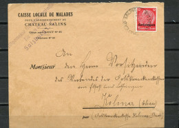 Delcampe - LETTRE ANNEXION LORRAINE CHATEAU SALINS - Guerre De 1939-45