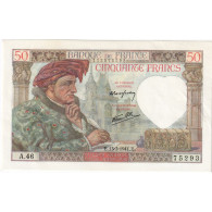 Delcampe - France, 50 Francs, Jacques Coeur, 1941-03-13, A.46, SUP - 50 F 1940-1942 ''Jacques Coeur''