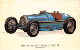 Delcampe - A909 Cars 1934 Grand Prix Bugatti Type 59 Vintage Postcard - Autres & Non Classés