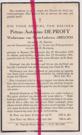 Delcampe - Devotie Doodsprentje Overlijden - Petrus De Proft Wedn Maria Abeloos - Rossem Wolvertem 1855 - 1941 - Overlijden