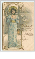Delcampe - N°788 - Femme Avec Chapeau - Décor Bords D'étang - 1900-1949