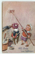 Delcampe - N°13354 - Thiele Arthur - Frei Bahn Dem Tüchtigen - Enfants Lavant Un Mur - Thiele, Arthur