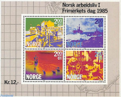 Delcampe - Norway 1985 Offshore Industry S/s, Mint NH, Science - Transport - Various - Mining - Stamp Day - Ships And Boats - Ind.. - Neufs
