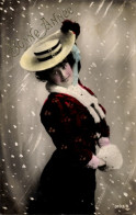 Delcampe - CPA Glückwunsch Neujahr, Frau In Wintermantel, Portrait, Hut, Muff - Neujahr