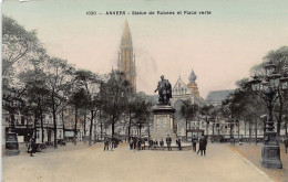 Delcampe - België - ANTWERPEN - Standbeeld Van Rubens En Groen Plein - Uitg. Grand Bazar Anspach 1030 - Antwerpen