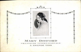 Delcampe - CPA Mary Ditford Chanteuse Internationale A Grande Voix - Künstler